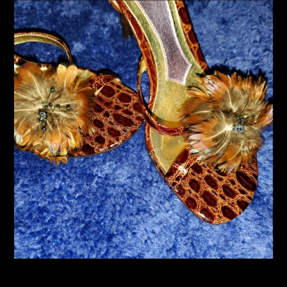Hale Bob brown heeled sandals